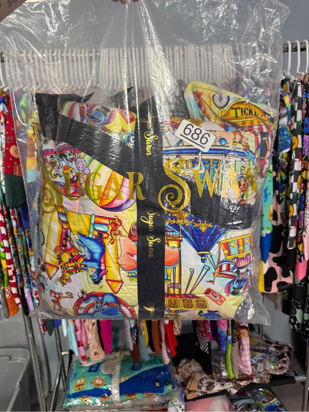Carnival Print 50x60 Black plush backing